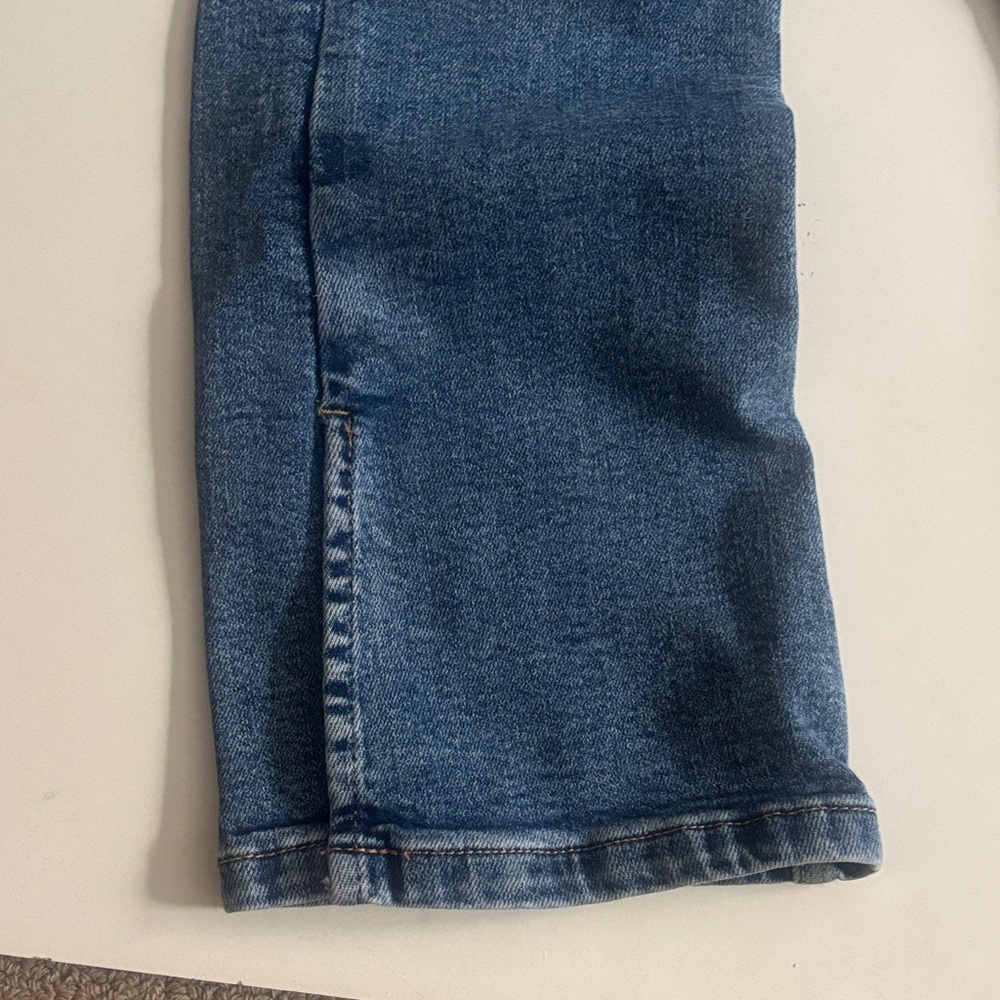 Zara Light Blue Bell Bottom Flare Split Hem Denim Jeans